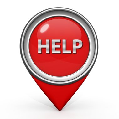 İşaretçi simgesi beyaz zemin üzerine yardım