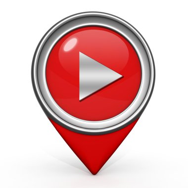 İşaretçi simgesi beyaz arka plan üzerinde oynamak