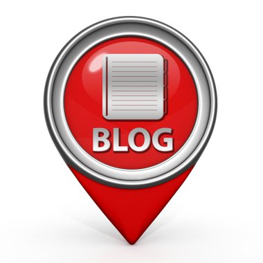 Blog işaretçi simgesi beyaz zemin üzerine