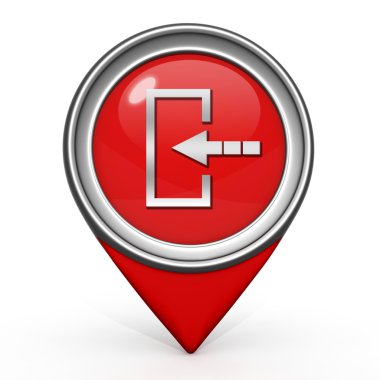 giriş işaretçisi simgesine beyaz zemin üzerine