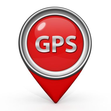 GPS işaretçi simgesi beyaz zemin üzerine