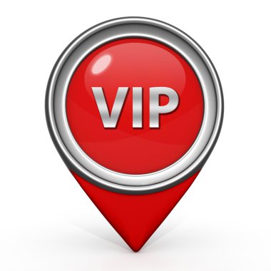 VIP işaretçi simgesi beyaz zemin üzerine