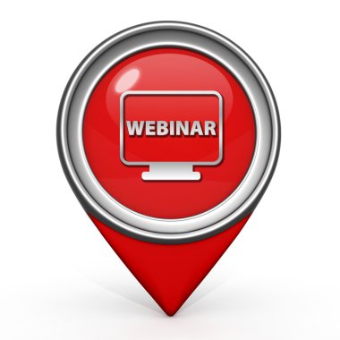 Webinar işaretçi simgesi beyaz arka plan üzerinde