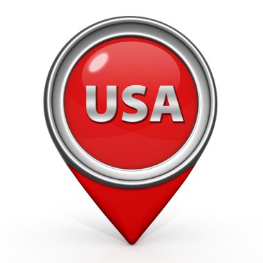 ABD işaretçi simgesi beyaz arka plan üzerinde
