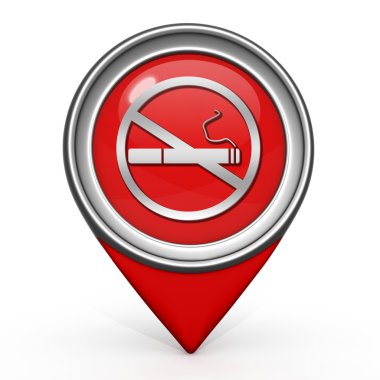 Sigara işaretçi simgesi beyaz arka plan üzerinde