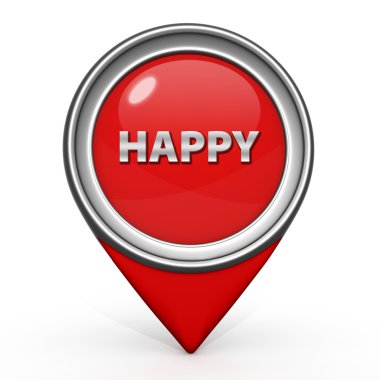 Beyaz arka plan üzerinde mutlu işaretçi simgesi