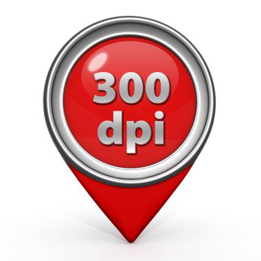 300 dpi işaretçi simgesi beyaz arka plan üzerinde