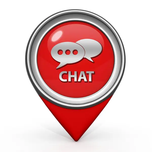 Icona puntatore chat su sfondo bianco — Foto Stock