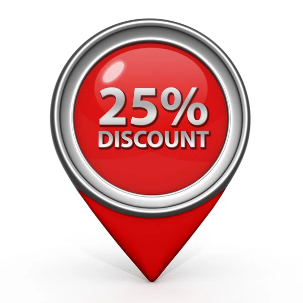 Discount 25 pointer icon on white background — Stock Photo, Image