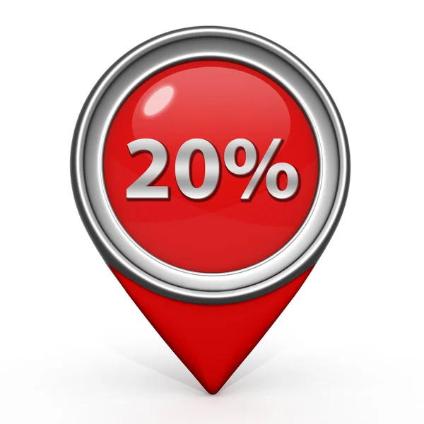 Twenty percent pointer icon on white background — Stock Photo, Image