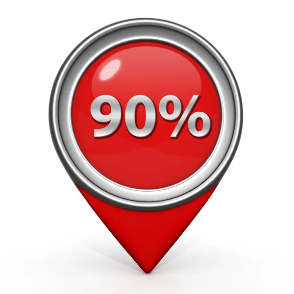 Ninety percent pointer icon on white background — Stock Photo, Image