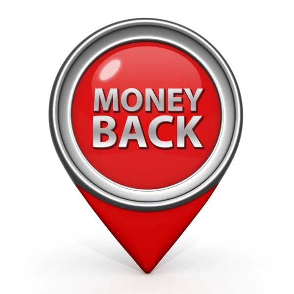 Money back pointer icon on white background — Stock Photo, Image