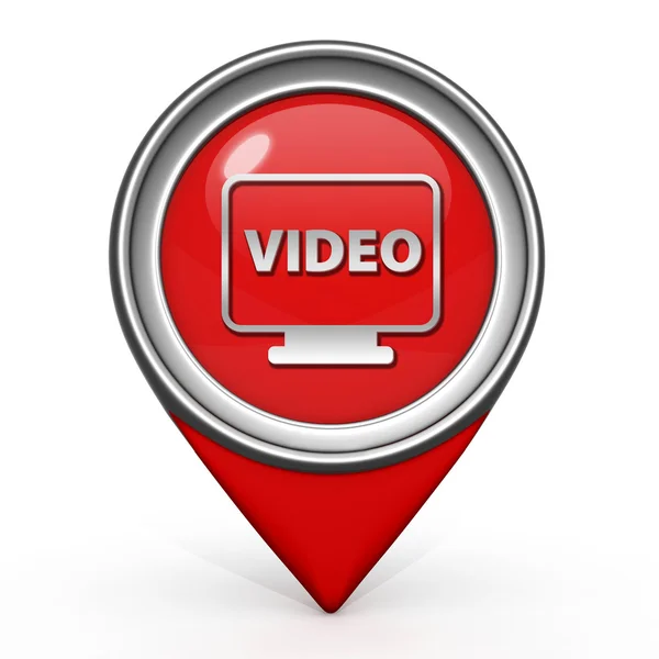 Ícone de ponteiro de vídeo no fundo branco — Fotografia de Stock