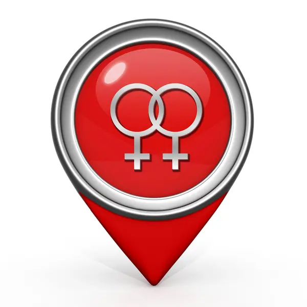 Lesbian pointer icon on white background — Stock Photo, Image