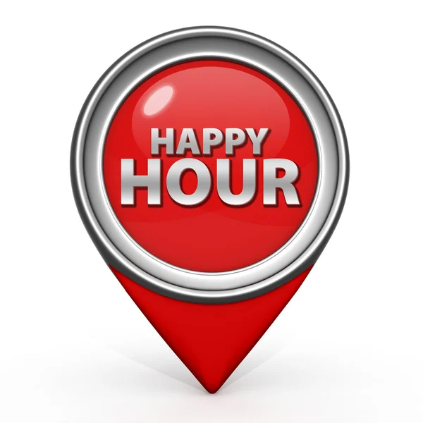 Happy hour pointer icon on white background — Stock Photo, Image