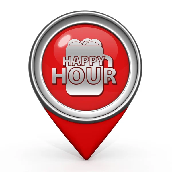 Happy hour pointer icon on white background — Stock Photo, Image