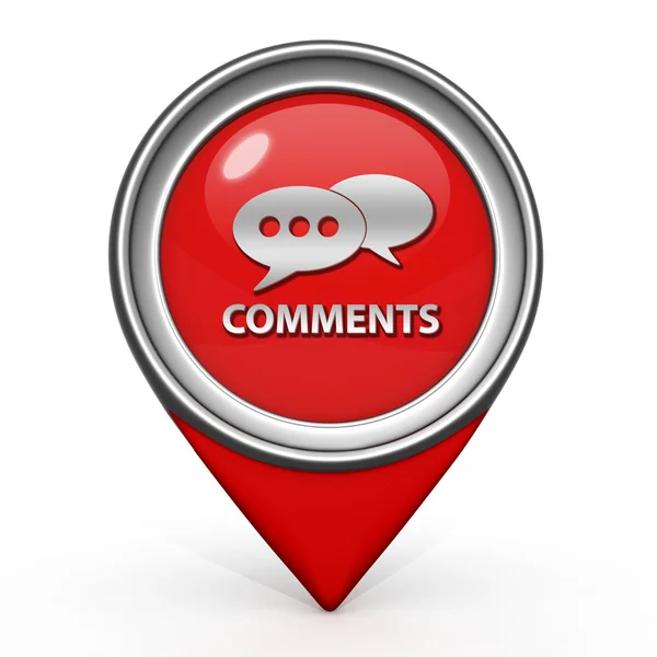 Comments now pointer icon on white background — Stock Photo, Image