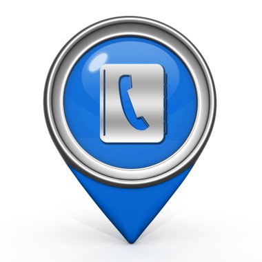 telefon defteri işaretçi simgesi beyaz zemin üzerine