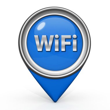WiFi işaretçi simgesi beyaz zemin üzerine
