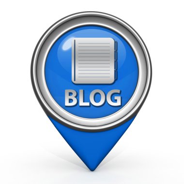 Blog işaretçi simgesi beyaz zemin üzerine