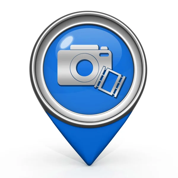 Kamera-Zeiger-Symbol auf weißem Hintergrund — Stockfoto
