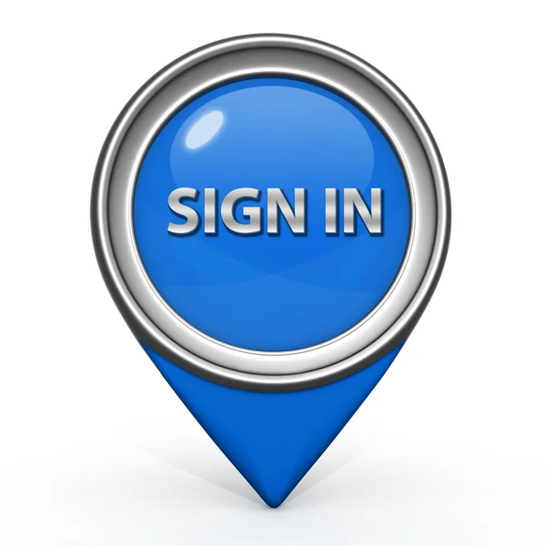 Sign in pointer icon on white background — Stock Photo, Image