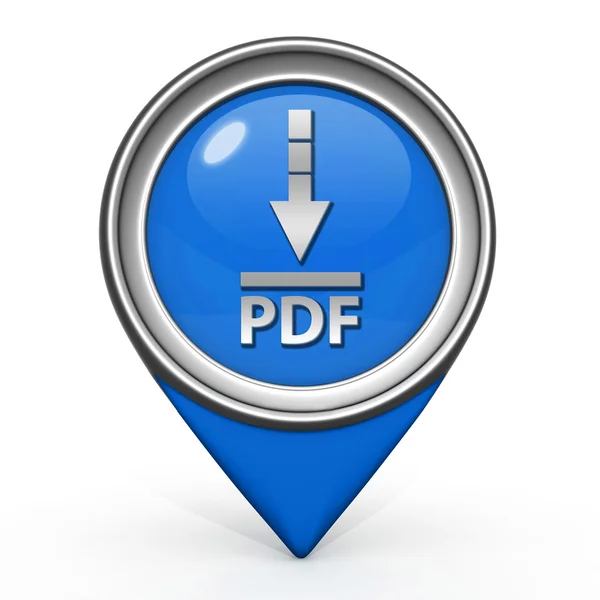 PDF download aanwijzer icon op witte achtergrond — Stockfoto