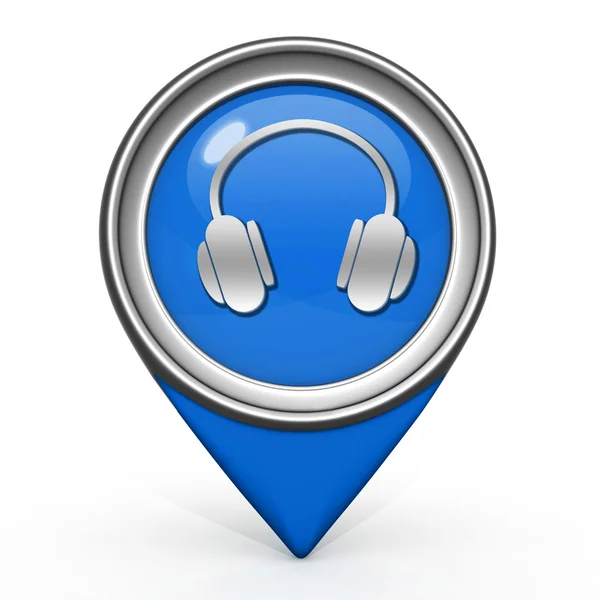Zestaw słuchawkowy wskaźnik ikona na białym tle — Zdjęcie stockowe