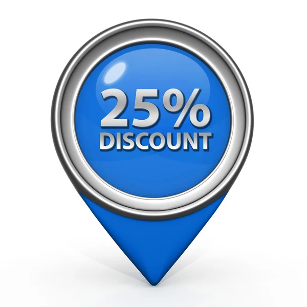 Discount 25 pointer icon on white background — Stock Photo, Image