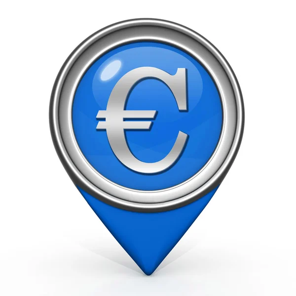 Euro-Zeiger-Symbol auf weißem Hintergrund — Stockfoto
