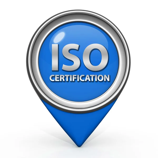 Iso icono de puntero de certificación sobre fondo blanco —  Fotos de Stock