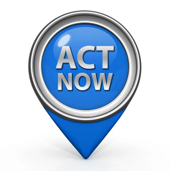 Act now pointer icon on white background — Stock Photo, Image