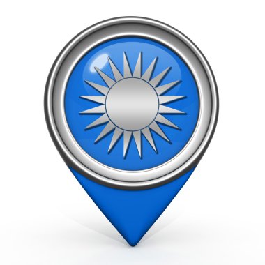 Güneş işaretçi simgesi beyaz arka plan üzerinde