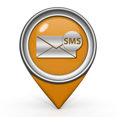SMS işaretçi simgesi beyaz zemin üzerine