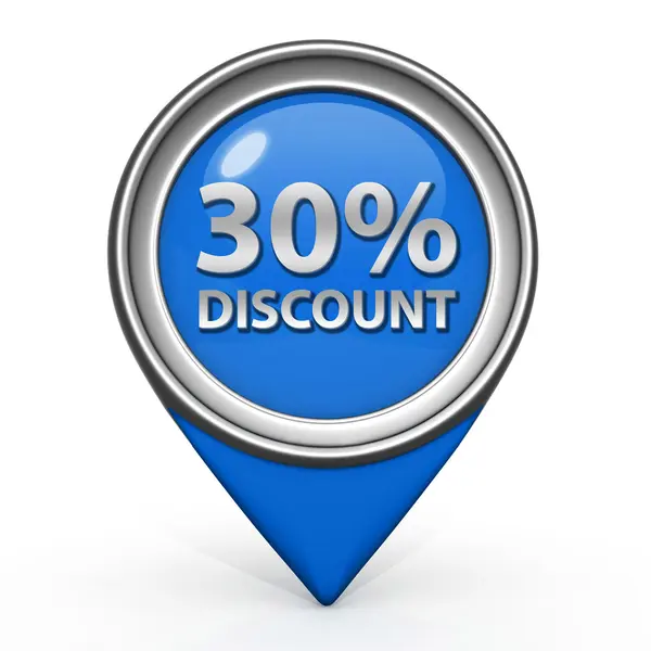 Discount thirty percent pointer icon on white background — Stock Photo, Image