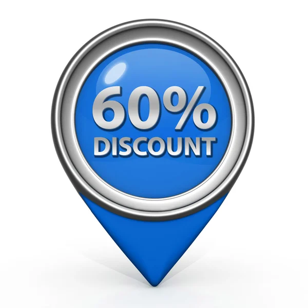 Discount sixty percent pointer icon on white background — Stock Photo, Image