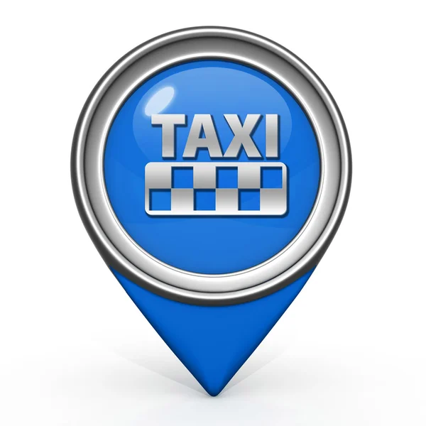 Піктограма вказівника таксі на білому тлі — стокове фото