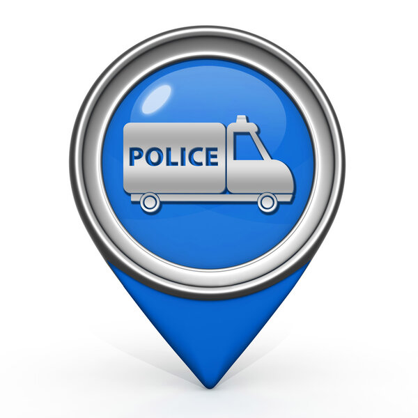 Значок полицейского указателя на белом фоне
