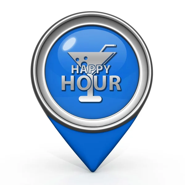 Happy hour pointer icon on white background — Stock Photo, Image