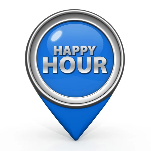 Happy hour icône pointeur sur fond blanc — Photo