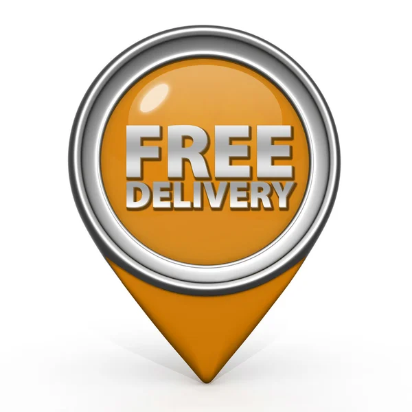 Free delivery pointer icon on white background — Stock Photo, Image