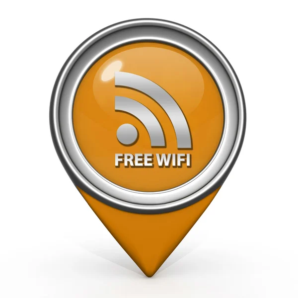 Ícone de ponteiro wifi gratuito no fundo branco — Fotografia de Stock