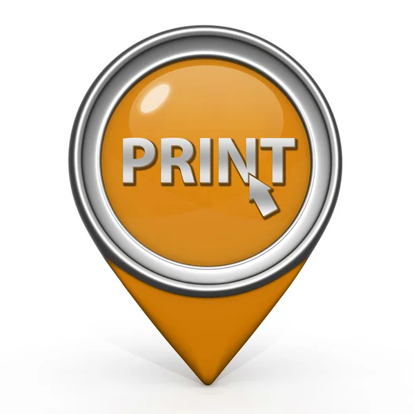 Print pointer icon on white background — Stock Photo, Image