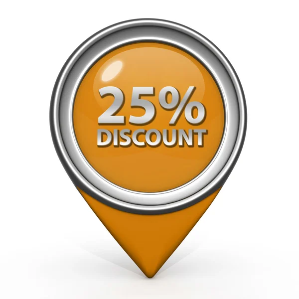 Discount 25 pointer icon on white background — Stock Photo, Image