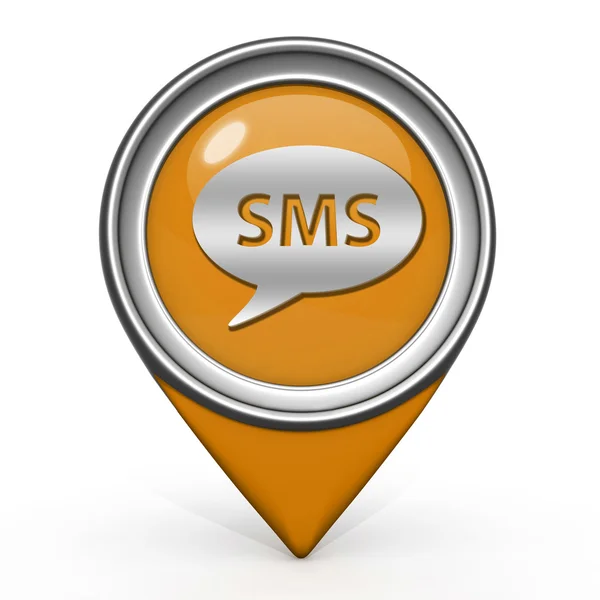 SMS işaretçi simgesi beyaz zemin üzerine — Stok fotoğraf