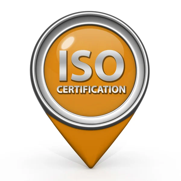 Iso icona puntatore di certificazione su sfondo bianco — Foto Stock