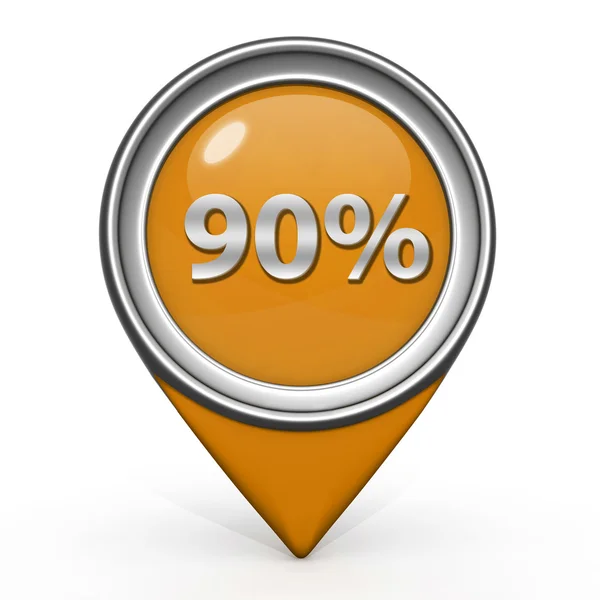 Ninety percent pointer icon on white background — Stock Photo, Image