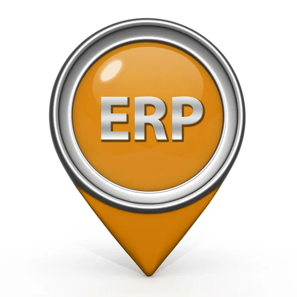 白い背景の上の erp のポインター アイコン — ストック写真