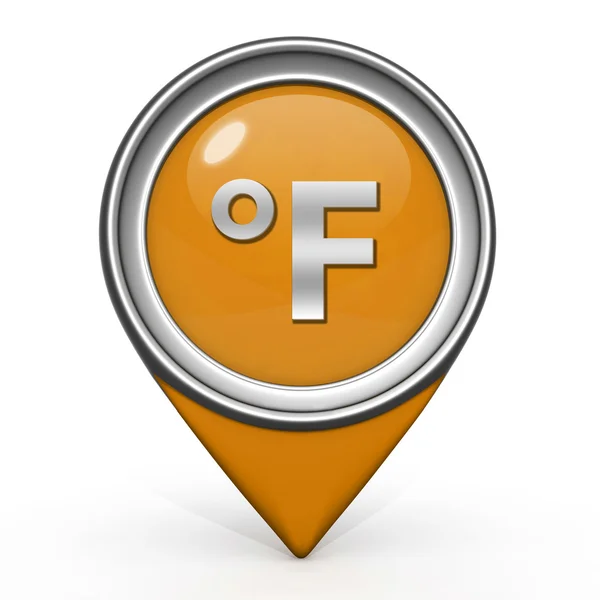 Fahrenheit pointer icon on white background — Stock Photo, Image