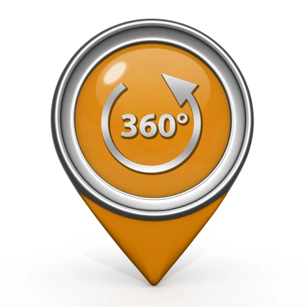 360 degrees pointer icon on white background — Stock Photo, Image